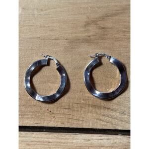 VIOR ITALY womens earrings Silver Round Circle Earrings. Marked 925